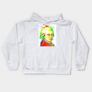 Wolfgang Amadeus Mozart Colourful Portrait | Wolfgang Amadeus Mozart Artwork 6 Kids Hoodie